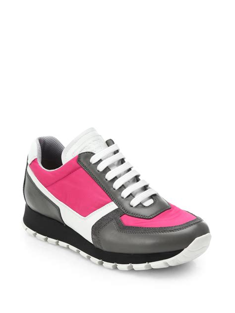 prada sneakers color-block con logo|prada sneakers.